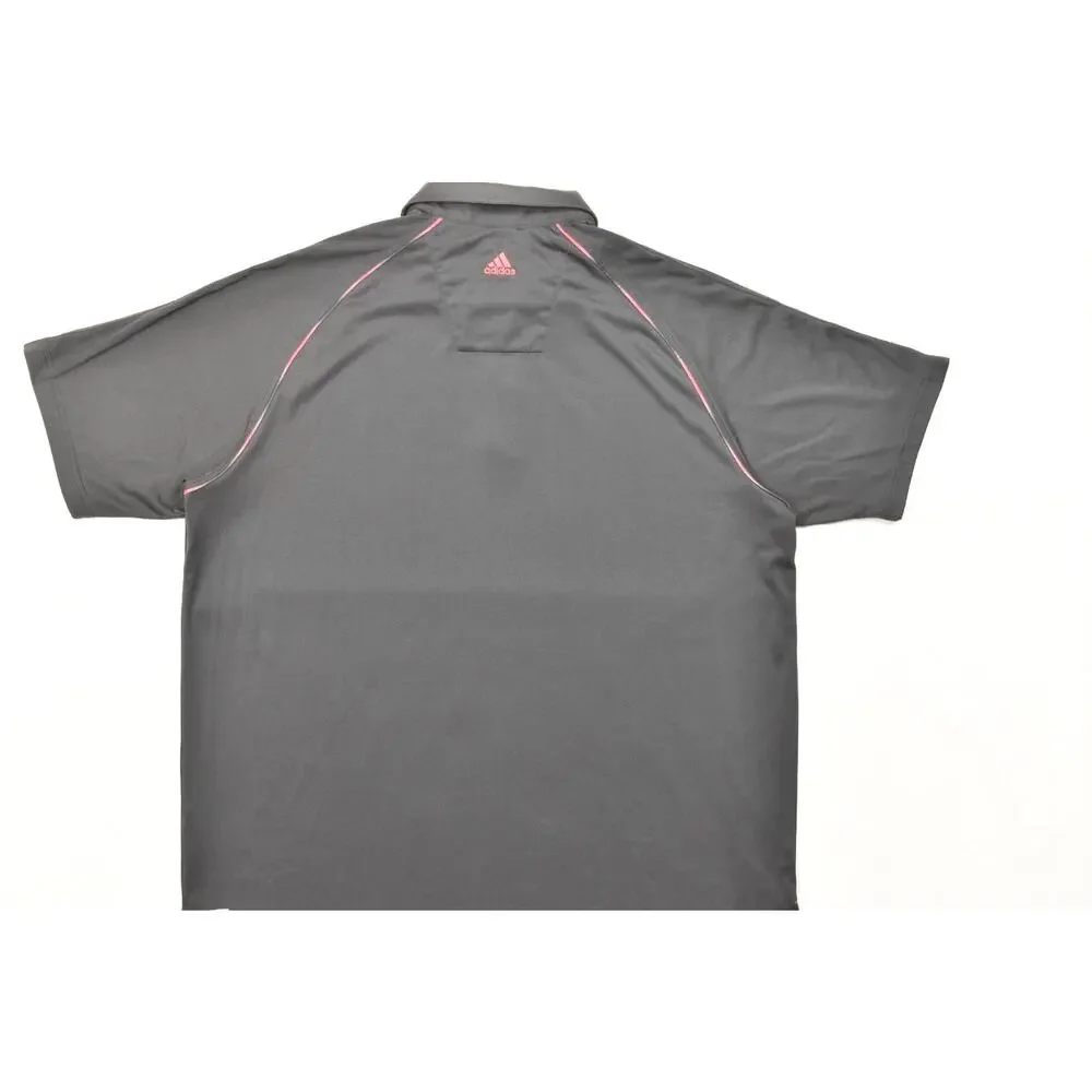 Adidas Golf ClimaCool Polo Shirt Men 2XL Gray Red Piping Raglan Short Sleeve